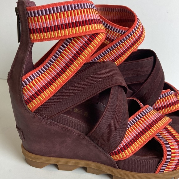 SOREL Joanie II Strap Stripes Sandal 6.5 Platform Beach Maximalist Resortwear - Picture 4 of 16